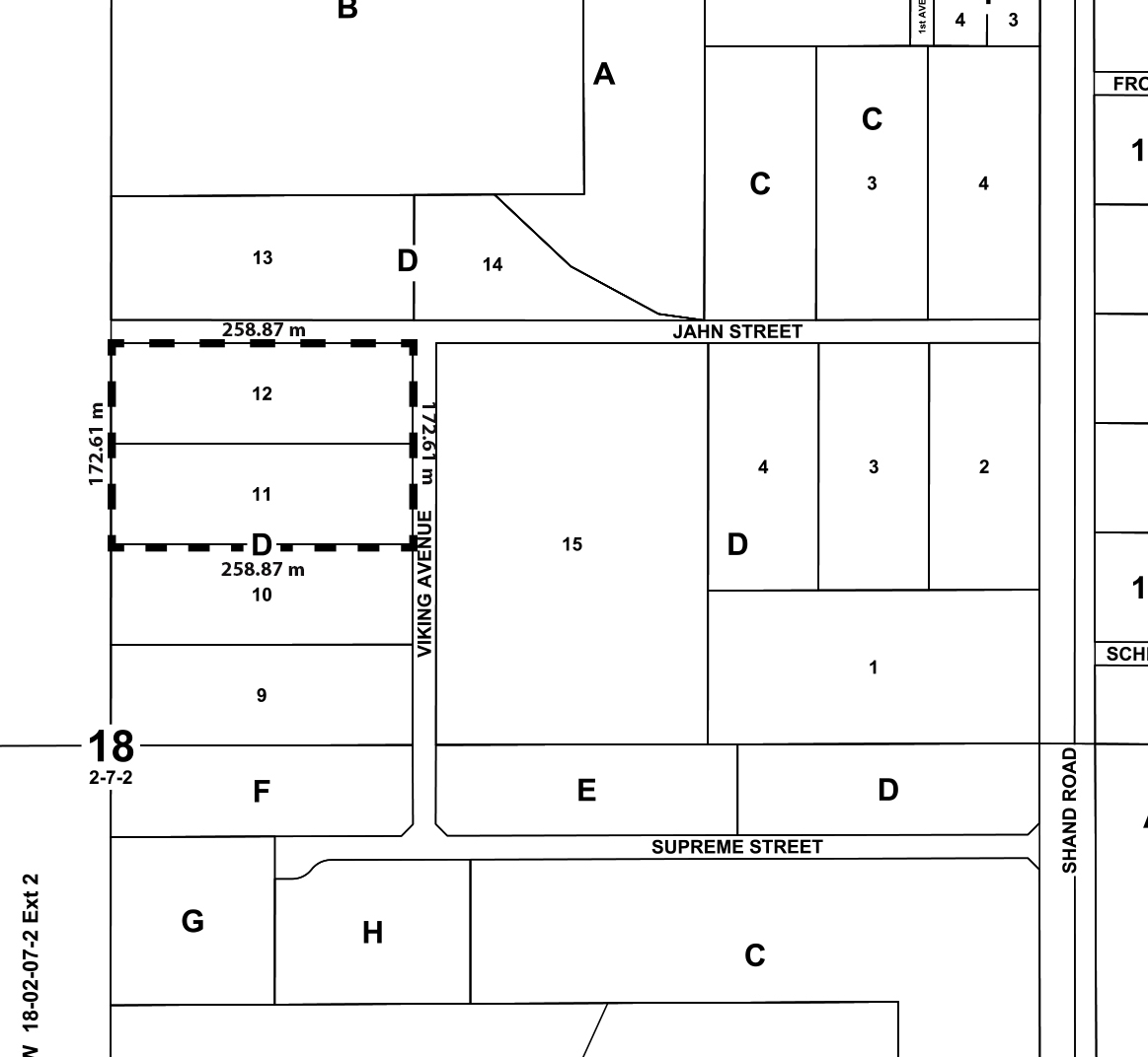 Map of Lot 11 & 12, Par D, NE-18-2-7-W2